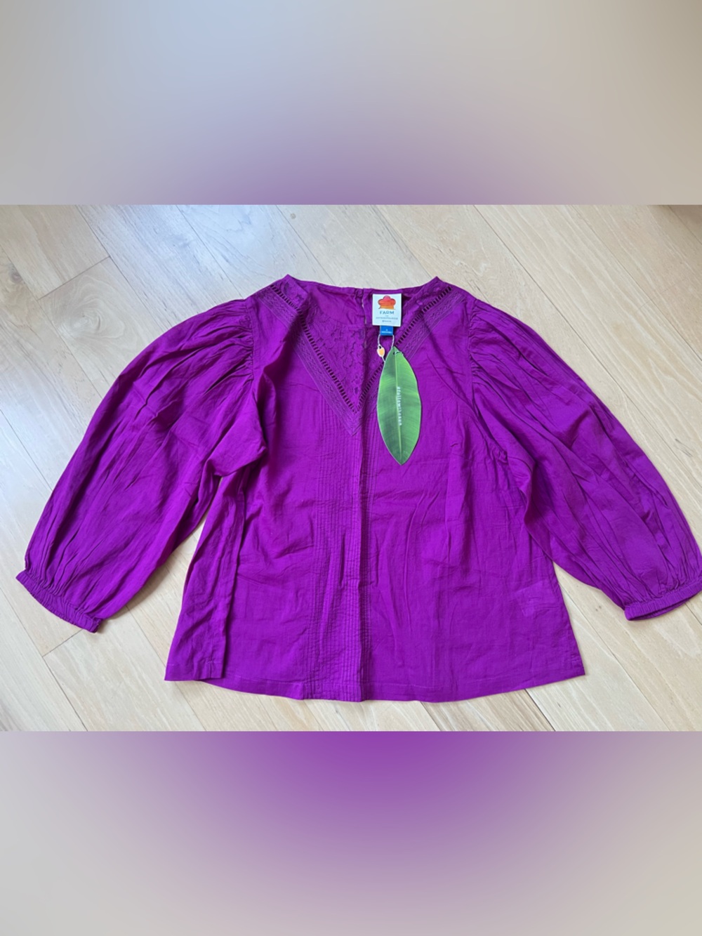New! Farm Peasant Blouse with Puff Sleeves